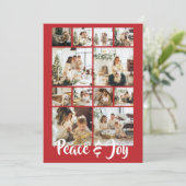 Frieden und Freude Foto Weihnachten Personalisiert (Stehend Vorderseite)