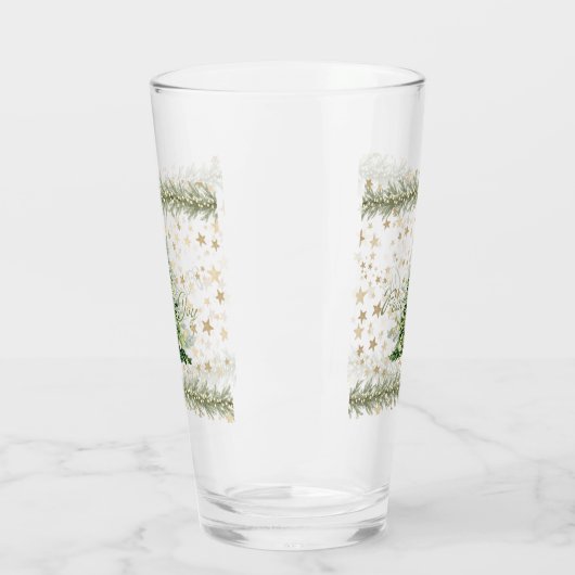 Frieden und Freude Grüner Weihnachtsbaum Glas (Links)