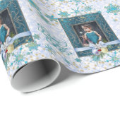 Frieden und Freude im Blau mit Ihrem Foto Geschenkpapier (Rolleneckpunkt)