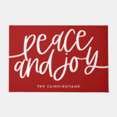 Frieden und Freude Roter Feiertag Weihnachten Fußmatte (Vorderseite)