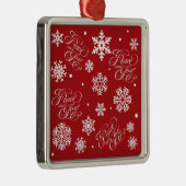 Frieden und Freude Silbernes Ornament (Rechts)