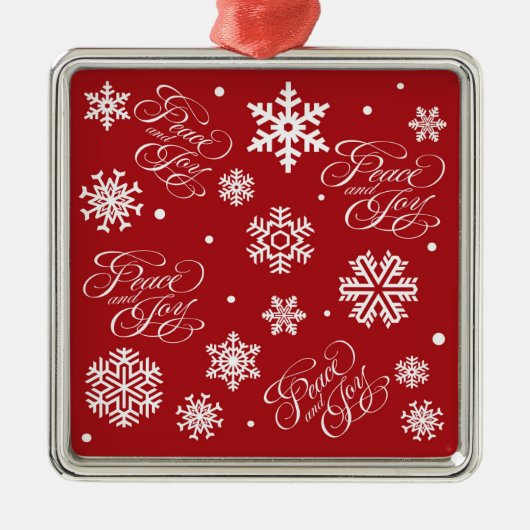 Frieden und Freude Silbernes Ornament (Vorne)