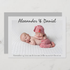 Frieden und Freude | Twin Boys Birth Annoucement Einladung