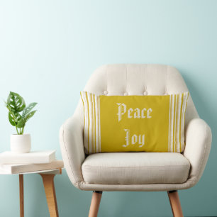 Frieden und Freude, Vintag Golden Gray Personalisi Lendenkissen