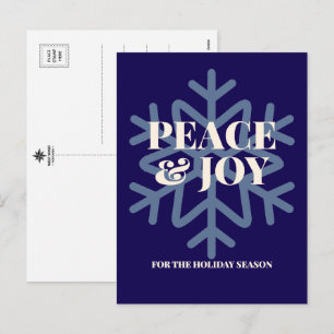 Frieden und Freude zur Festtags-Typografie Feiertagspostkarte