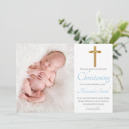 Frieden und freudige Taufe Einladung (Stehend Vorderseite)