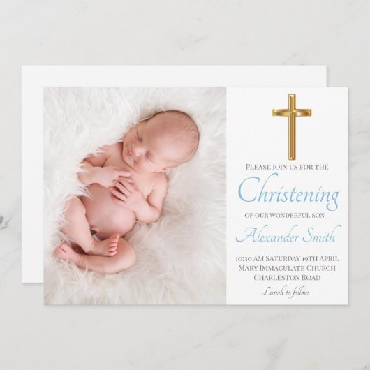 Frieden und freudige Taufe Einladung (Vorne/Hinten)