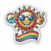 Frieden und Glück Aufkleber (Vorderseite)