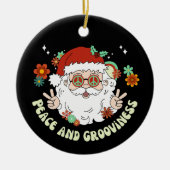 Frieden und Groovitz Hippie Weihnachten Keramik Ornament (Vorne)