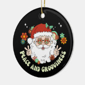 Frieden und Groovitz Hippie Weihnachten Keramik Ornament (Links)