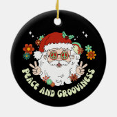 Frieden und Groovitz Hippie Weihnachten Keramik Ornament (Hinten)