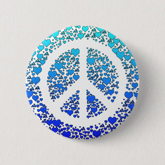 Frieden und Herzen. Button
