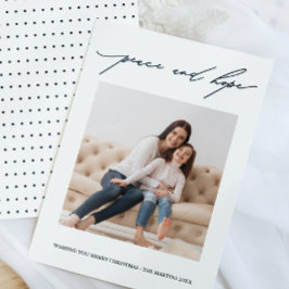 Frieden und Hoffnung Kalligrafie Holiday Blue und  Einladung