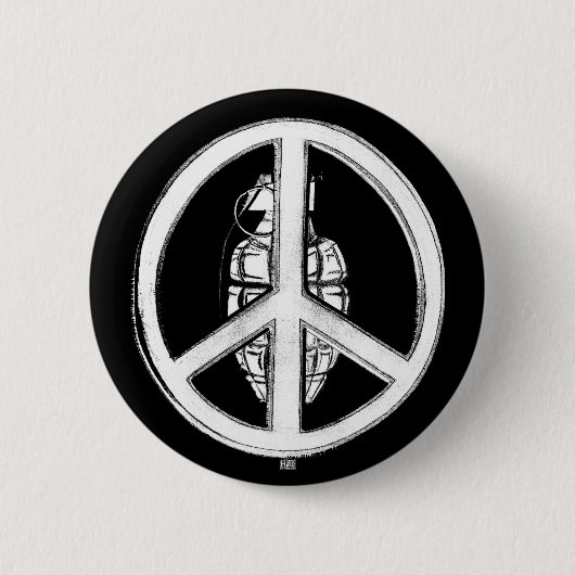 Frieden und Krieg (weiß) Button (Vorderseite)