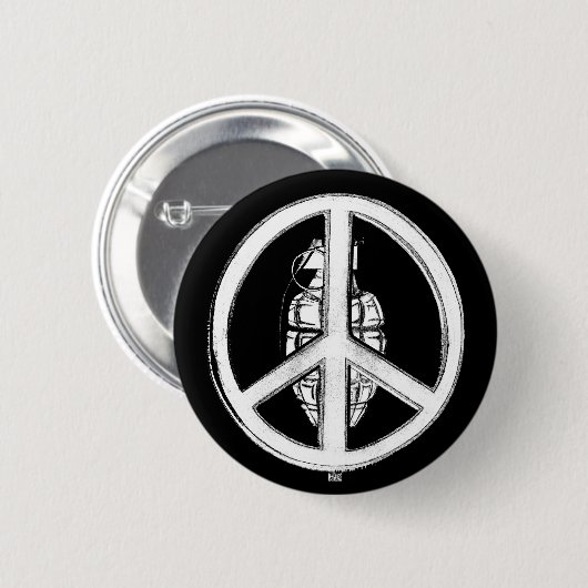 Frieden und Krieg (weiß) Button (Vorne & Hinten)