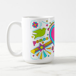 Frieden und Liebe 70er Graffiti Tasse