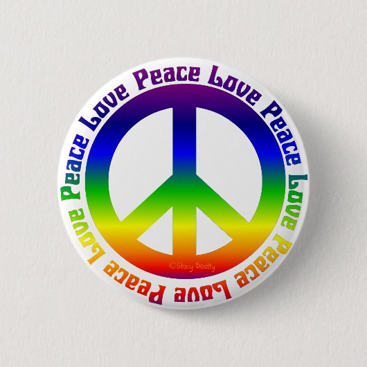 Frieden und Liebe allumherum Button (Vorderseite)