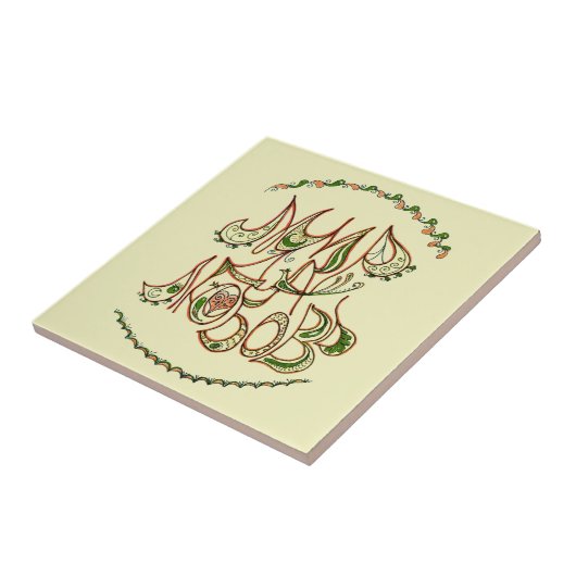 "Frieden und Liebe" (auf Russisch) Fliese (Seite)