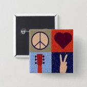 Frieden und Liebe Button (Vorne & Hinten)