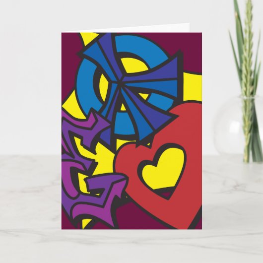 Frieden und Liebe Feiertagskarte (Vorderseite)