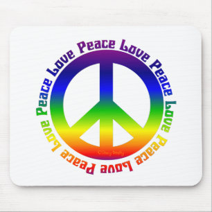 Frieden und Liebe ganz herum Mousepad