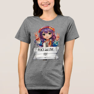 Frieden und Liebe gegen Trump Merch Tri-Blend Shirt