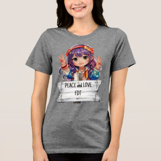 Frieden und Liebe gegen Trump Merch Tri-Blend Shirt