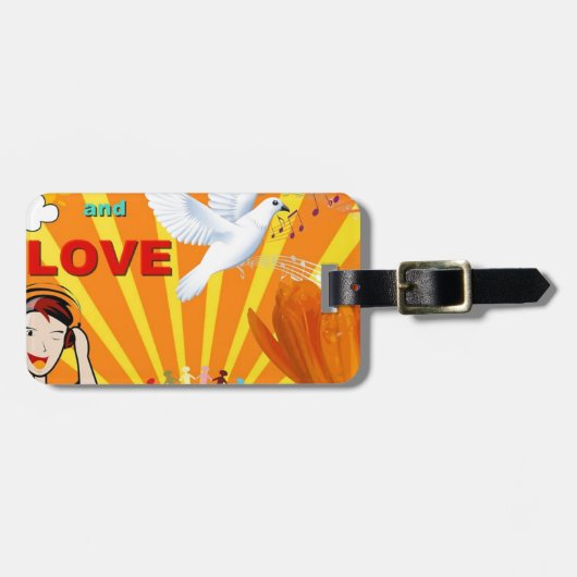 Frieden und Liebe Gepäckanhänger (Vorderseite horizontal)