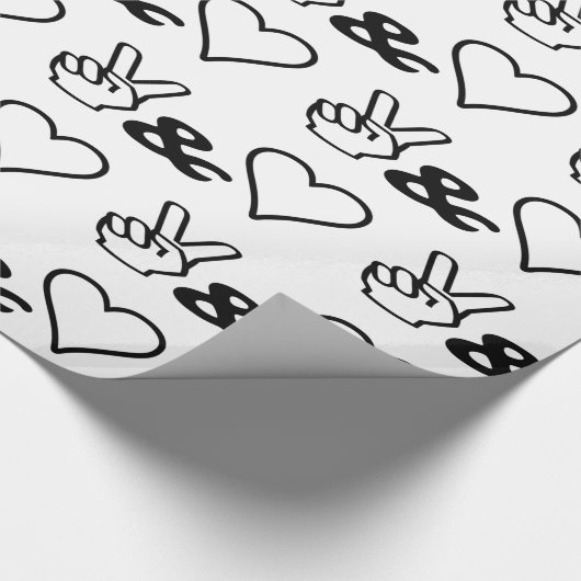 Frieden und Liebe Geschenkpapier (Ecke)