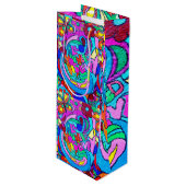 Frieden und Liebe Geschenktüte Für Weinflaschen (Vorderseite Schrägansicht)