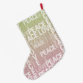 Frieden und Liebe Großer Weihnachtsstrumpf (Rückseite (Hängend))