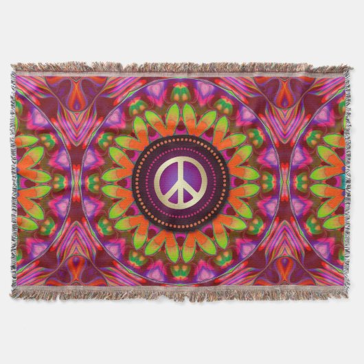 Frieden und Liebe Homely Hippie Decke (Vorderseite)