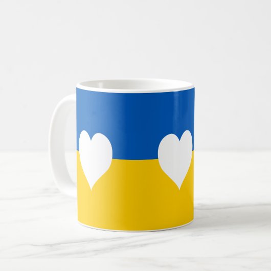 Frieden und Liebe in der Ukraine Kaffeetasse (Vorderseite Links)