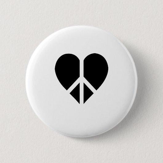 Frieden und Liebe in einem Herzen Button (Vorderseite)