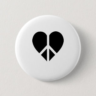Frieden und Liebe in einem Herzen Button