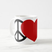 Frieden und Liebe Kaffeetasse (Vorderseite Links)