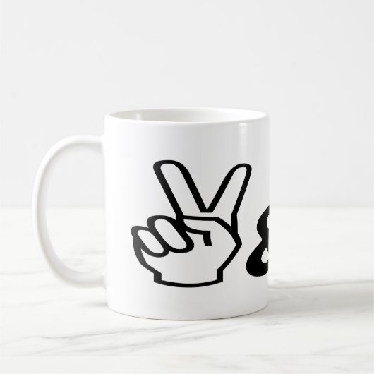 Frieden und Liebe Kaffeetasse (Links)