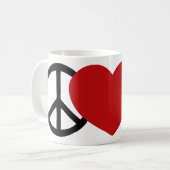 Frieden und Liebe Kaffeetasse (Vorderseite Links)