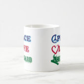 Frieden und Liebe Kaffeetasse (Mittel)