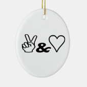 Frieden und Liebe Keramik Ornament (Rechts)