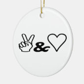 Frieden und Liebe Keramik Ornament (Links)