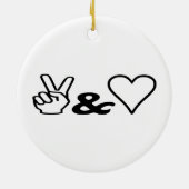 Frieden und Liebe Keramik Ornament (Hinten)