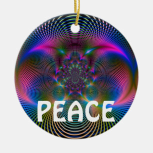 FRIEDEN und LIEBE Keramik Ornament