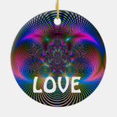 FRIEDEN und LIEBE Keramik Ornament (Hinten)