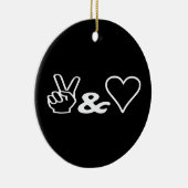 Frieden und Liebe Keramik Ornament (Rechts)