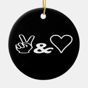 Frieden und Liebe Keramik Ornament