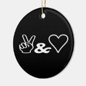 Frieden und Liebe Keramik Ornament (Links)