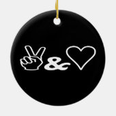 Frieden und Liebe Keramik Ornament (Hinten)