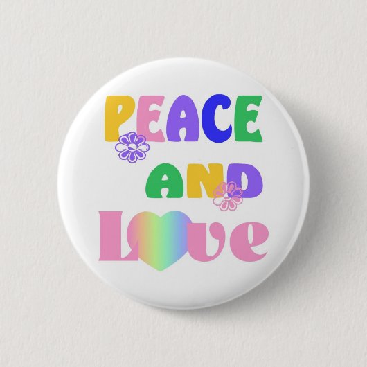 Frieden und Liebe Knopf Button (Vorderseite)