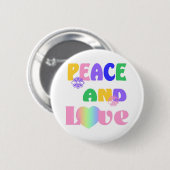 Frieden und Liebe Knopf Button (Vorne & Hinten)